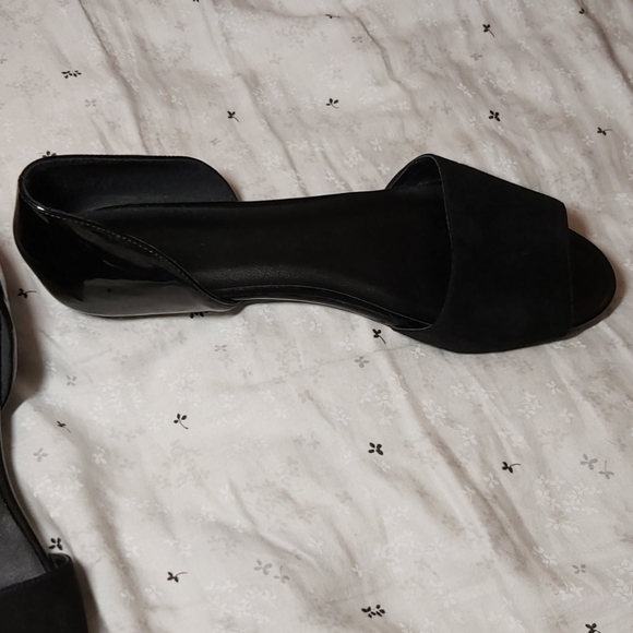 Nine West black d'orsay peep toe flats - Picture 2 of 5